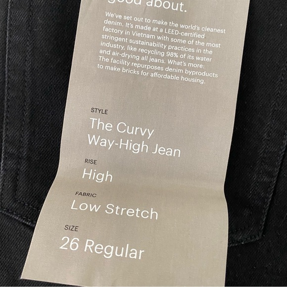 Everlane Women's The Curvy Way-High High Rise Denim Jean Black Size 26 NWT - Picture 10 of 12